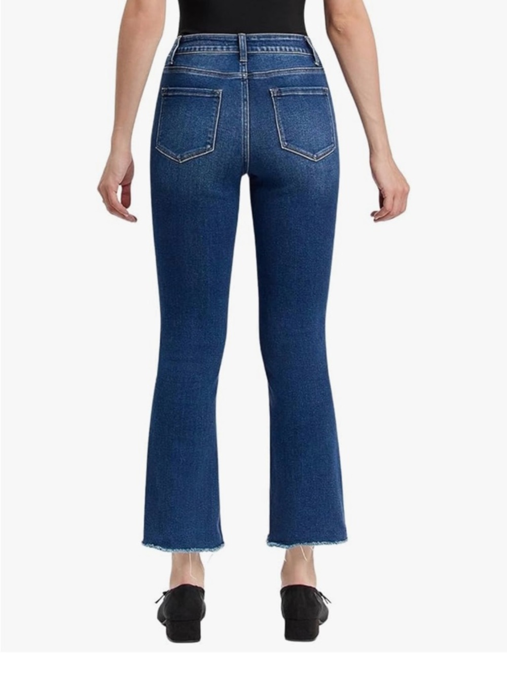 VERVET Women's High-Rise Raw Step Hem Cropped Kick Flare Jeans size 26 - Picture 2 of 8
